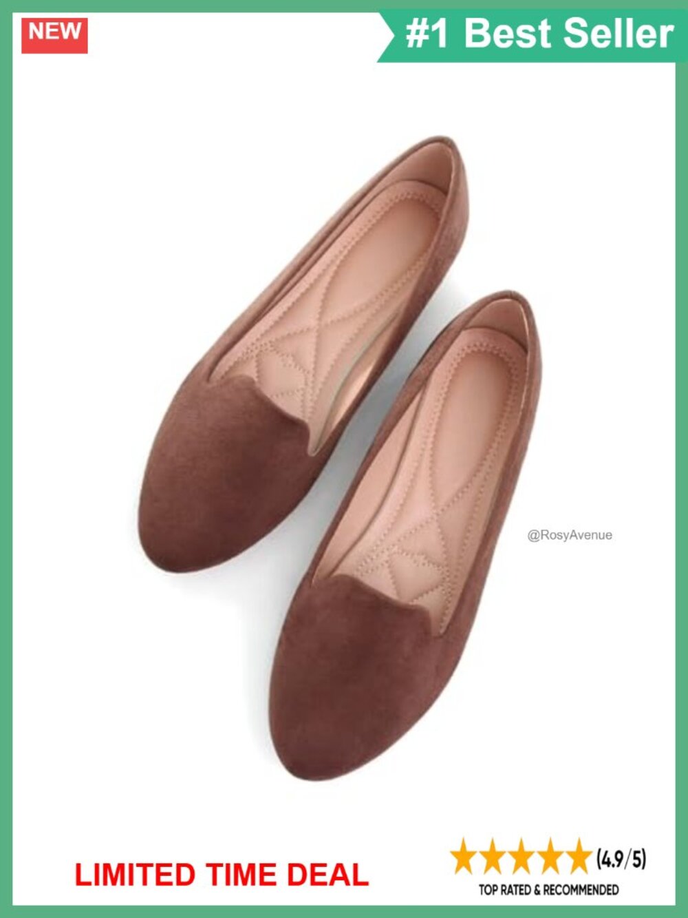 Women's Round Toe Ballet Flats Comfortable Slip-On Shoes Vegan